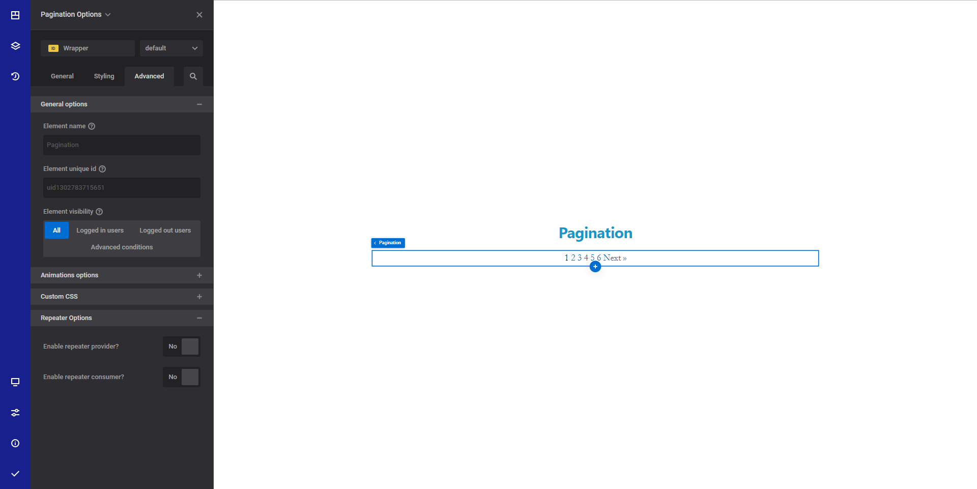 Pagination element