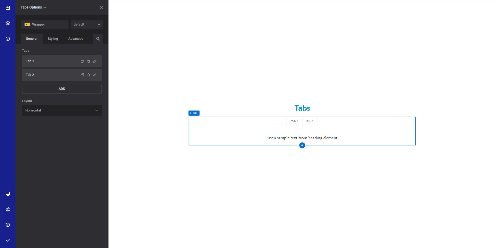 Tabs element